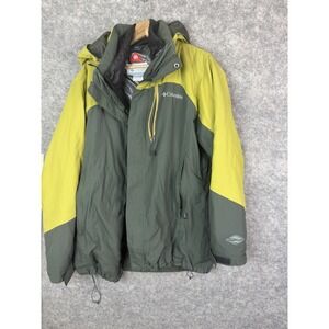 Columbia 3 in 1 Jacket Mens Medium Interchange Hooded Omni-Heat Green Full Zip